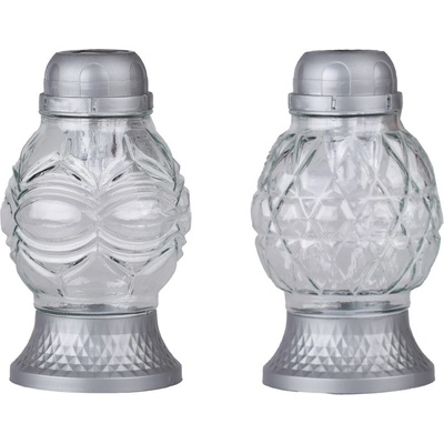 Madona solární LED hřbitovní lampa baňka stříbrná 21 cm