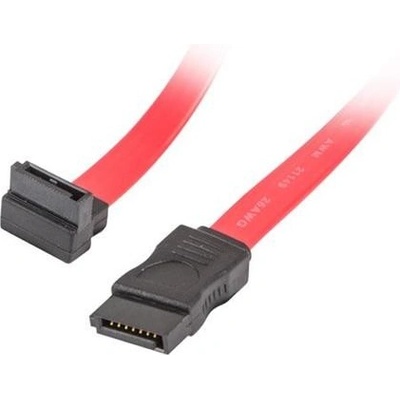 Lanberg SATA III datový kabel (6GB/S) F / F 50cm, úhlový, červený CA-SASA-12CU-0050-R