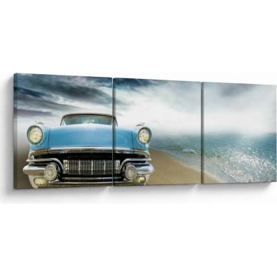 Obraz - Vintage kabriolet, trojdielne 120x40 cm