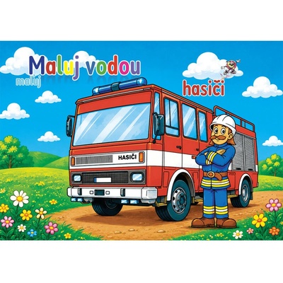 omaľovánka A5 Maľuj vodou Hasiči