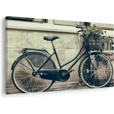 Obraz - Vintage kolo s kvetinami, jednodielne 120x80 cm