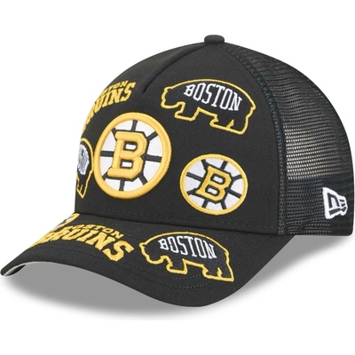 New Era Boston Bruins čepice baseballová kšiltovka NHL 9FORTY M-Crown A-Frame Trucker All Over black