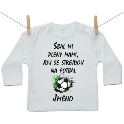 Boodyy Tričko s dlouhým rukávem Sbal mi pleny mami, jdu se strejdou na fotbal – Hledejceny.cz