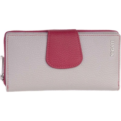 Segali Dámska kožená peňaženka 7617 B grey/magenta