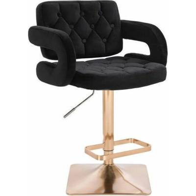 LuxuryForm Design Adria Velur na zlatej hranatej podstave / čierna