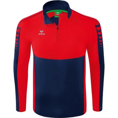 Erima SIX WINGS mikina 1/2 ZIP PÁNSKÁ Tmavě modrá Červená