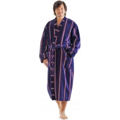 Oxford 1212 proužek pánské bavlněné kimono dlouhý župan kimono modrý proužek 5003 – Hledejceny.cz