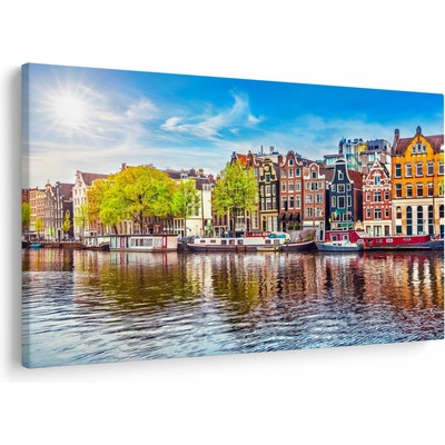 Obraz - Tančící domy, Amsterdam, jednodílný 120x80 cm