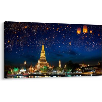 Obraz - Lampióny štěstí, Bangkok, jednodílný 120x70 cm – Hledejceny.cz