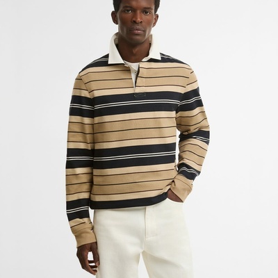 Barbour Frith Striped Rugby Shirt Stone
