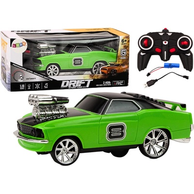 Lean Toys 18566 Dálkově ovládané auto Drift 360 světla zvuky, oranžová 1:18
