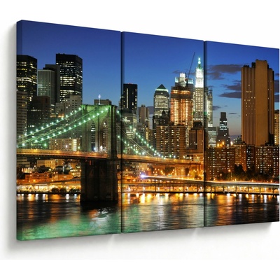 Obraz - Most s New Yorkom, trojdielne 120x80 cm