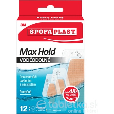 3M Spofaplast Max Hold Vodoodolné náplasti (191N) 3 veľkosti 12 ks