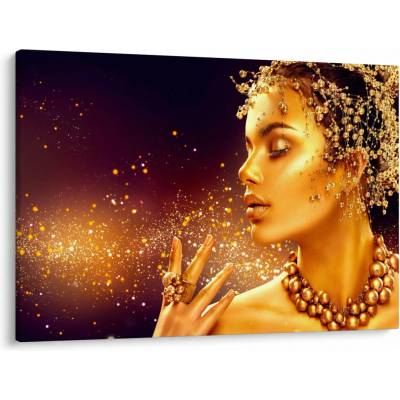 Obraz - Zlatý makeup, jednodielne 100x70 cm