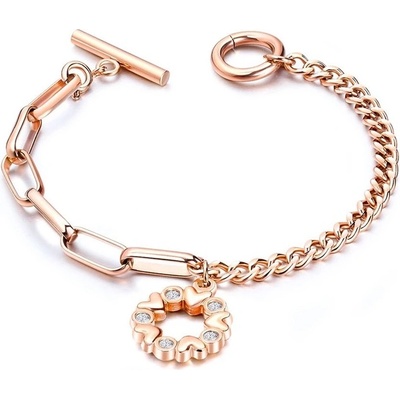 Victoria Filippi Stainless Steel Ocelový se zirkony Luzzia Gold chirurgická ocel srdíčko NRB17101-1/61 Zlatá