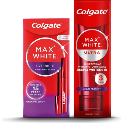 Colgate Max White Overnight bělicí pero 2,5 ml + Max White Ultra Multiprotect 50 ml