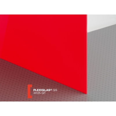Röhm Plexiglas GS 3 mm 3H25 propustnost 4% 2030 x 3050 mm červené 1 ks