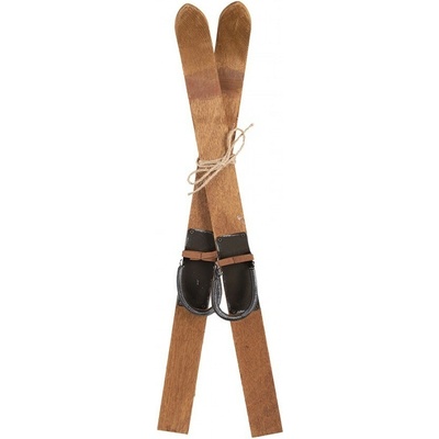 Clayre & Eef Hnědá antik dřevěná dekorace lyže Ski Vintage - 5*3*60 cm