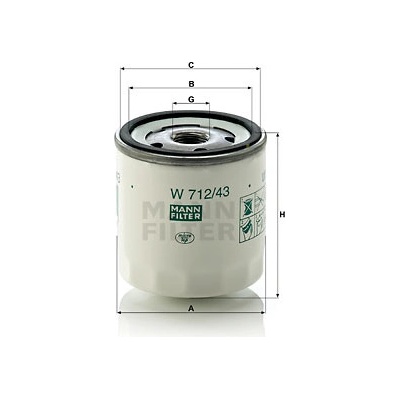Olejový filtr MANN-FILTER W 712/43 (W712/43) – Hledejceny.cz