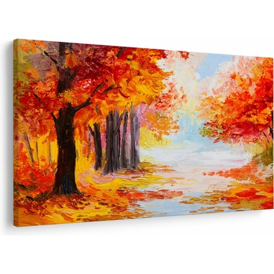 Obraz - Olejomalba, barevný podzim, jednodílný 150x100 cm