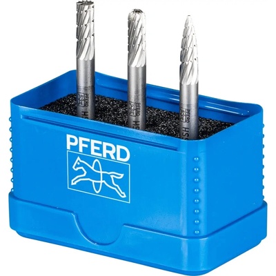 Pferd 85 Z3 Stopkové frézy HSS Sada 3 ks (Stopka 6 mm)