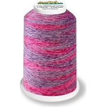 Overlockové nitě PES Madeira Aeroflock 100 (1000m) chemlonové - melírované barva 9513 petunia