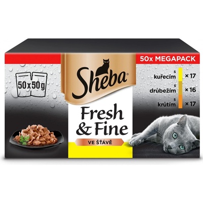 Sheba Fresh & Fine kuřecí drůbeží a krůtí 50 x 50 g