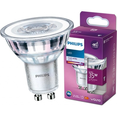 Philips LED žiarovka GU10 3,5W 35W 275lm 4000K Neutrálne 36° reflektor