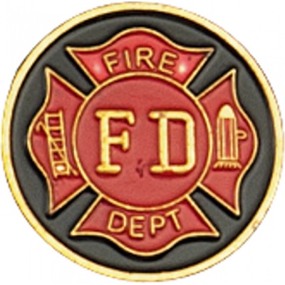 Barbaric Odznak (pins) 20mm US Fire Dept (FD) - zlatý