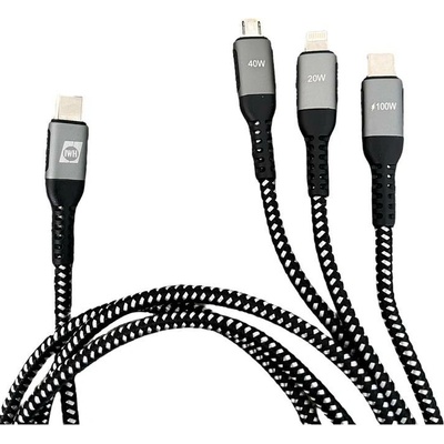 IWH 019057 Nabíjací USB USB-C® USB Micro-A zásuvka Apple Lightning konektor 1,2m černý