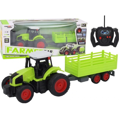 mamido RC traktor RTR na diaľkové ovládanie s prívesom 1:16 zelený