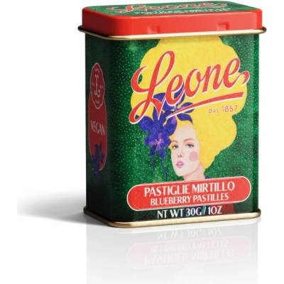 Leone 1857 Hülya Özdemir Mirtillo pastilky v plechové dóze borůvka 30 g