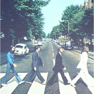 CurePink Kamenitý tácek pod sklenici The Beatles Abbey road 10x10 cm CSTS1BTS05