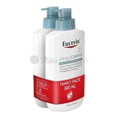Eucerin AtopiControl Telové mlieko pre suchú pleť 2 x 400 ml