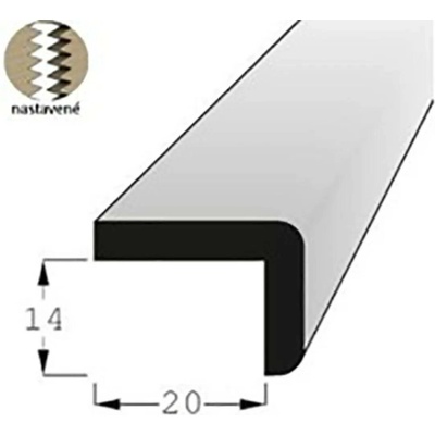 Lišta tvaru L 14x20mm, délka 240cm, nastavovaná