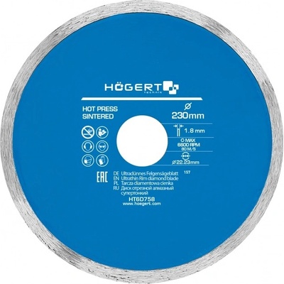 Tenký Diamantový kotouč Hogert HT6D758 230 mm