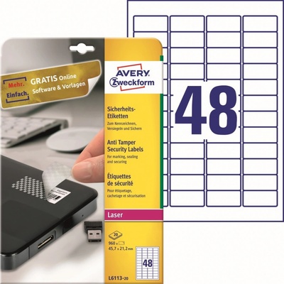 Avery Zweckform 20 listů, A4, bílé L6113-20