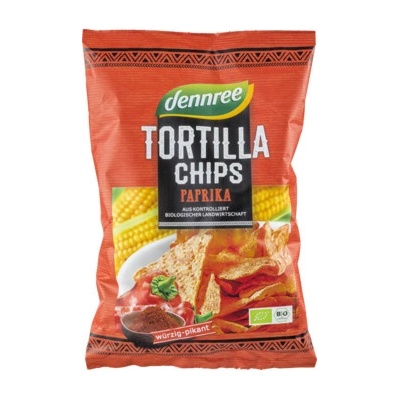 Dennree Tortilla Chips paprika bio 125 g