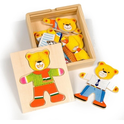 Bigjigs oblékací puzzle v krabičce Pan Medvěd