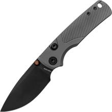 Vosteed Porcupine TiSlim 154CM Black Stonewash, Dim Gray Titanium Top Liner Lock A4804