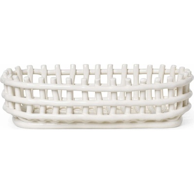 Ferm Living Košík Ceramic Basket Oval off-white