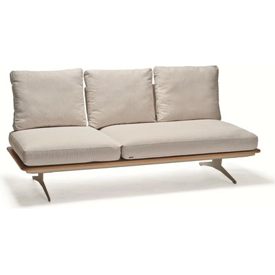 Stern Enya 206x95x85 cm Stern rám teak/hliník greige vč. zádových potahovaných opěrek sedáky a polštáře potah vanilla (100% akryl) – Hledejceny.cz