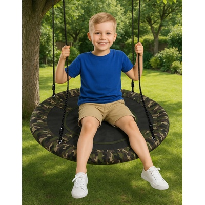 Aga Závesný hojdací kruh 90 cm Maskáčový