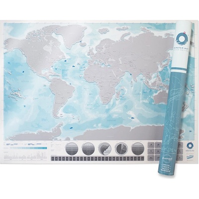 Nástěnná stírací mapa světa Ocean edition Luckies