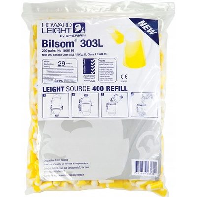Honeywell Bilsom 303L Vložky, špunty do uší proti hluku 400 ks