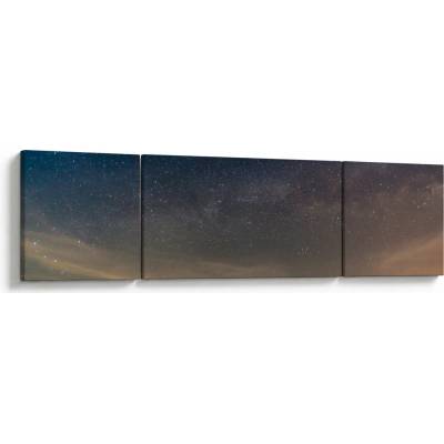 Obraz noční oblohy, třídílný 170x50 cm