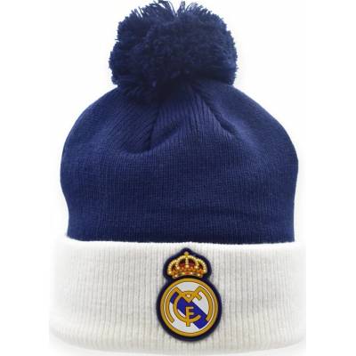 Real Madrid FC Detská zimná čiapka Real Madrid modro-biela, bambulka