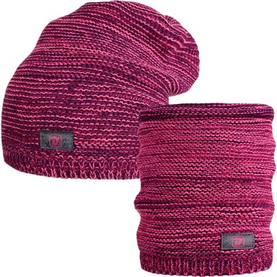 Dráče Čiapka pletená a nákrčník Dráča Colors set 42 ružový melír