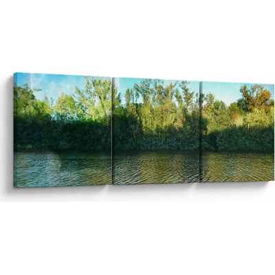 Obraz - jezero, třídílný 120x40 cm