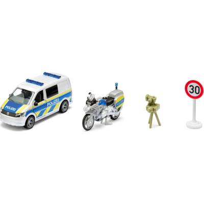 SIKU Super - Volkswagen T6 policejní dodávka s motorkou 1:50